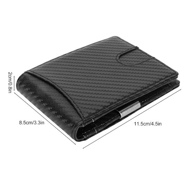 Herr Slim Plånbok 10 Kreditkortshållare Fack Läder Pengaclip RFID Blockering Bifold Framficka Liten Tunn Herr Plånbok Svart