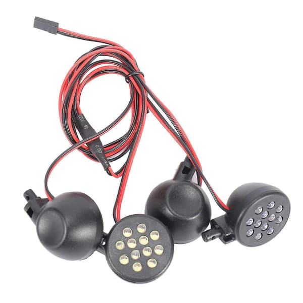 4 LED Lys Mottakersett Plastskall Lotus Frontlykter For 1/5 Hpi Baja Rovan King Motor 5b Rc Ca