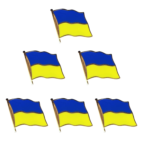 6 st Ukraina flagga pin brosch märke pin för kläder dekoration Ukraina flagga slag pin kläder tillbehör