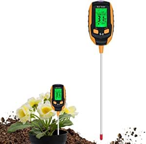 1 stk jordtester, tester med PH/temperatur/fuktighet/lys/rom