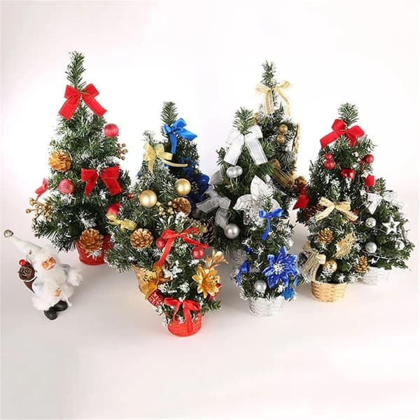 Kunstigt juletræ 20 cm, mini juletræssæt til borde Red