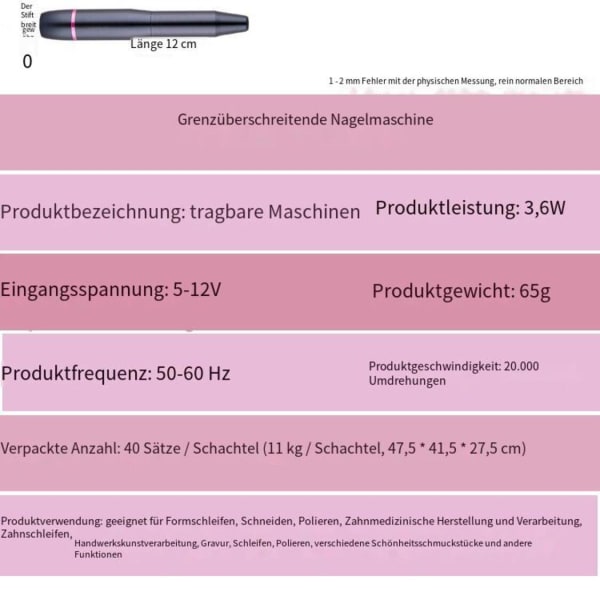 Elektrisk nagelslip - Lavendel Standard