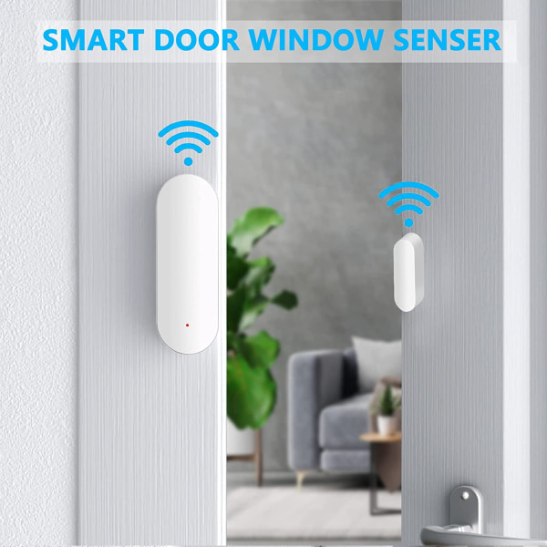 WiFi Door and Window Sensors,Tuya Smart Alarm with Free Notifica