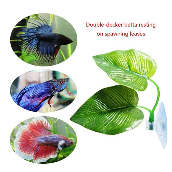 Betta Leaf Bed hängmatta med dubbla plastblad och stark sugpropp Double outfit