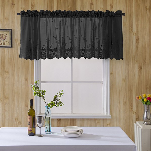 1 st Floral Lace Valance Gardin Broderi Semi Sheer Kort Wi