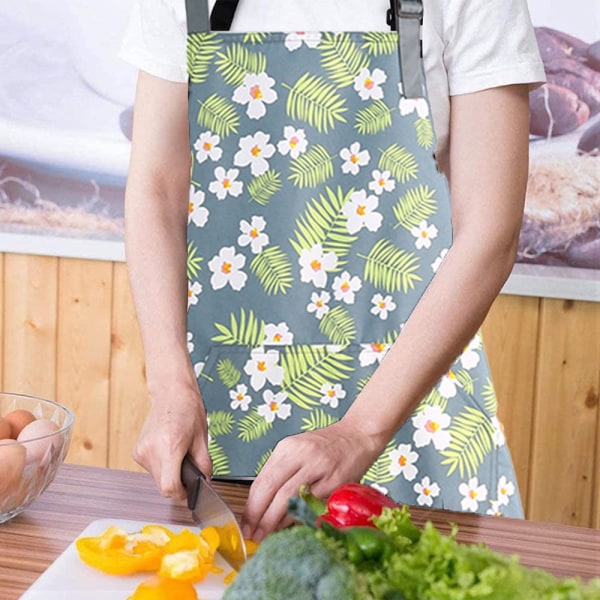 Köksförkläden, justerbart mjukt kockförkläde med ficka