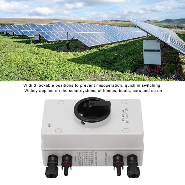 Solcelleafbryder PV Isolator IP66 Vandtæt DC 1000V 32A til Strømsystem