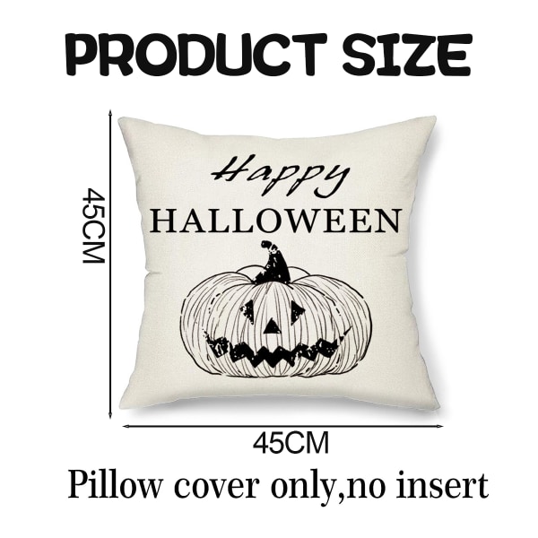 4 kpl Halloween-tyynynpäällistä pellavaa, kodin sisustukseen, sohvalle, toimistotuolille
