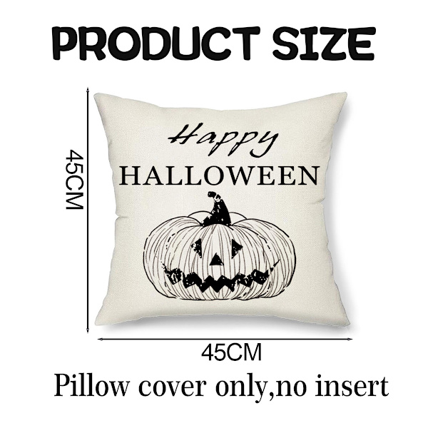 4 stk Halloween Hør Pudebetræk Hjemmevarer Sofa Kontorstol