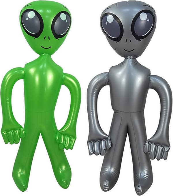 2 stk. Alien Balloner Grøn Oppustelig Alien Jumbo Alien Pustes Op Til