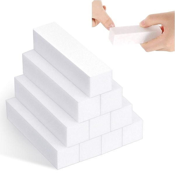10 Stück Weiß Buffer Schleifblöcke, Polierblock Buffer der neuen Generation Nagelfeile Block Nagelkunst Maniküre Werkzeug