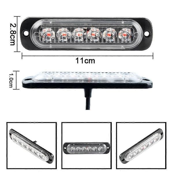LED Strobe Trådløse Lys Stroboskoper 24LED Strobelys Bil 12V Tilhengerlys Lastebil Strobelys