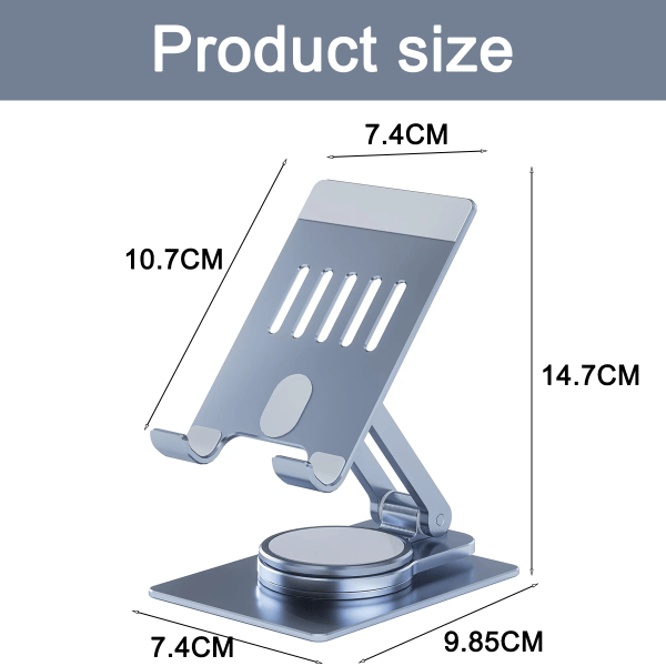 Passer for stativ til skrivebord og nettbrett, 360° rotasjon, løfting