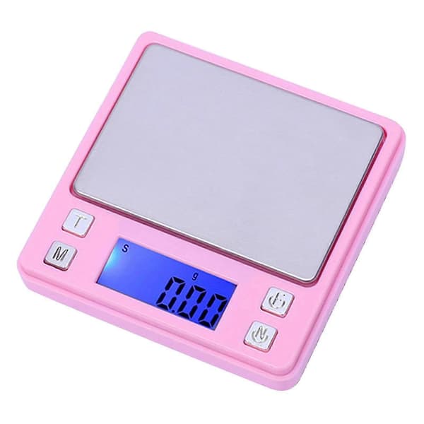 Digital smyckesvåg i fickformat för guld, 200g/0,01g, rosa