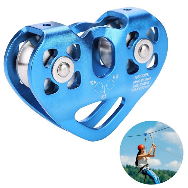 Hihnapyörä Tandem Speed Dual Trolley Pelastus Kiipeily Dual Pulley