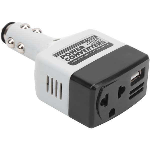 12V/24V Mobiilivirran Muunnin USB Autolaturi Puhelimen Lataamiseen Musta