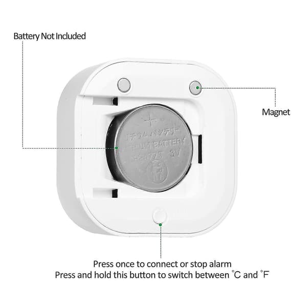 Digitalt Termometer Hygrometer Til iOS/Android Smart Fugtigheds- og Temperatursensor Med Alarm Og Datalagring Til Drivhus, Humidor, Kælder, Kontor