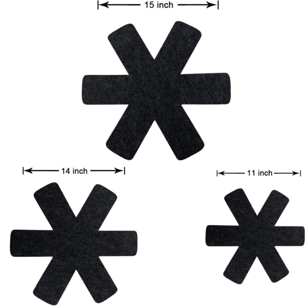 Grytunderlägg och stekpanneskydd, set med 12 och 3 olika storlekar, gryta