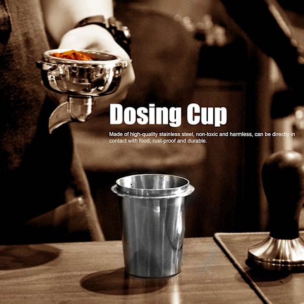 51mm Rostfritt Stål Kaffe Maskin Handtag Dosering Kopp Mugg Kaffe Pulver Matare Del