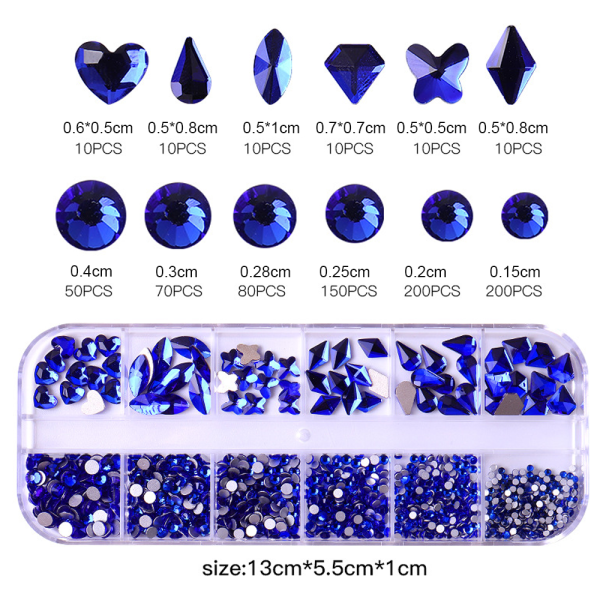 Nail Art Crystal Gems Stones Flatback， för hantverk diamantsmycken dekoration Design style 1