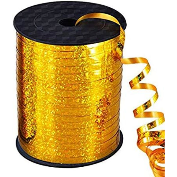 500 meter silver krusad lockig band glänsande metallisk ballong S