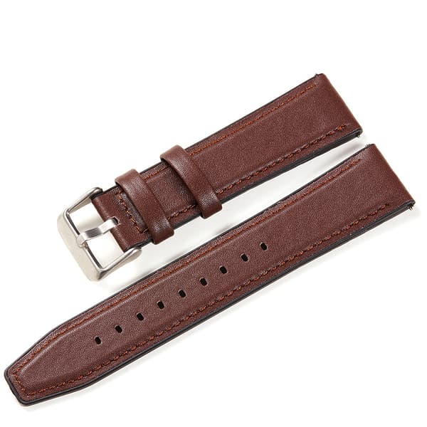Retro läderarmband med guldspänne i rostfritt stål, band