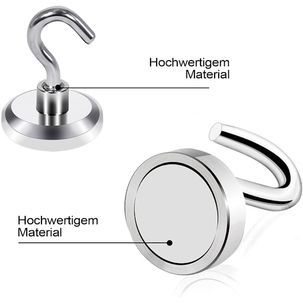 8 stk. Magnetiske Kroge Højstyrke, Stærk Magnet med Krog til