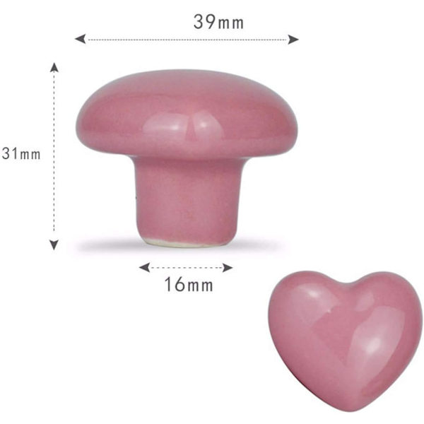 Sæt af 12 (Pink) Keramiske Dørknapper Greb Knapper Skabsknapper til