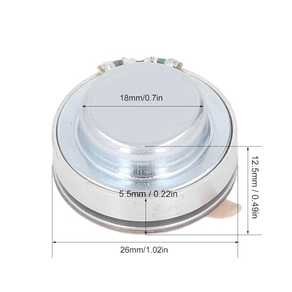 Resonanshøyttaler 26mm Fullfrekvens Sterk Bass Vibrasjonshøyttaler for MP3 MP4 CD 4Ω