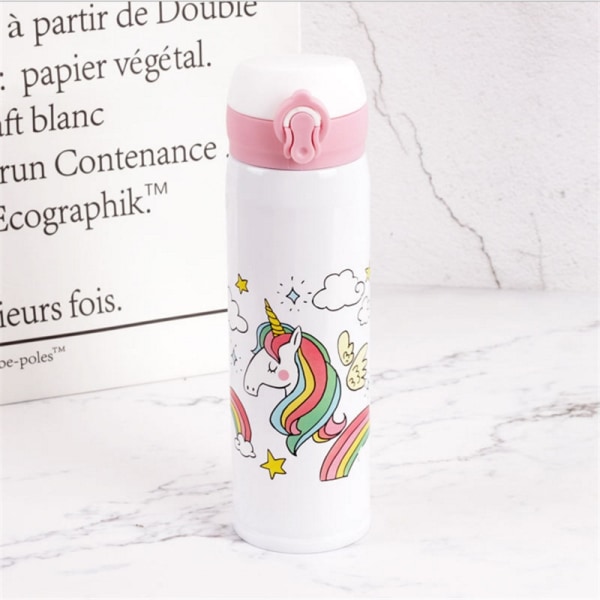 Vannflasker 500ml Kapasitet Drikkevann Tegneserie Unicorn
