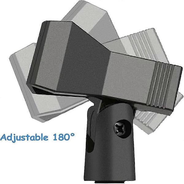 Mikrofonclips til stativer med 5/8 tommer til 3/8 tommer adaptere, justerbar mikrofonholder