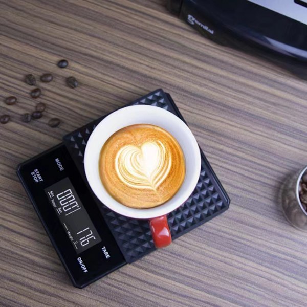 Digital kaffevågar, espressovågar, kaffevågar med timer, 3 kg/0,1 g, hög precision