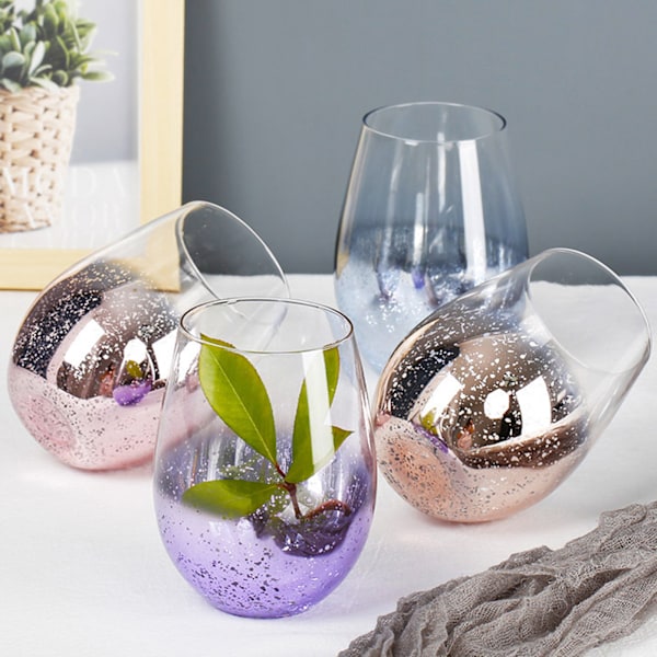 Guld Glas Stjerne Kopsæt Hjemme Glas Gradient Farver Morgenmad Drik Mælkete Kopsæt