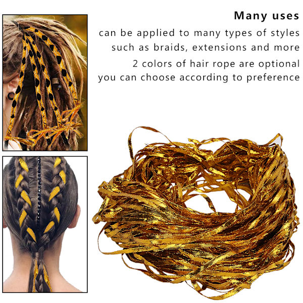Trendiga Dreadlocks Hårsnoddar Dreadlocks Hårsmycken Dekoration Flätor Tillbehör Guld