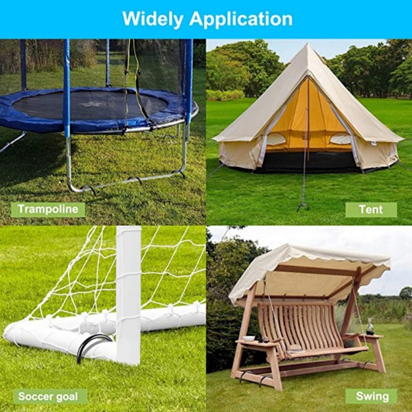Trampolinpinnar Heavy Duty Trampolindelar Vindpinnar U-typ 8 st Markankare Hög vind Galvaniserade stålpinnar för Trampolin Campingtält