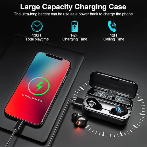 Trådløse øretelefoner HiFi Stereo Lyd Dyb Bas Bluetooth 5.2 Hovedtelefoner