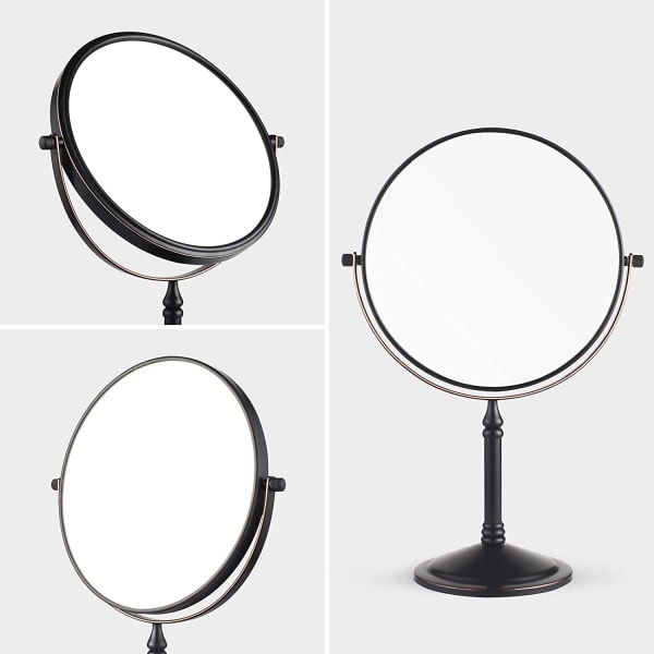 Fritstående Bordmakeup Spejl 8 Tommer Dobbeltsidet 1x 3 X M