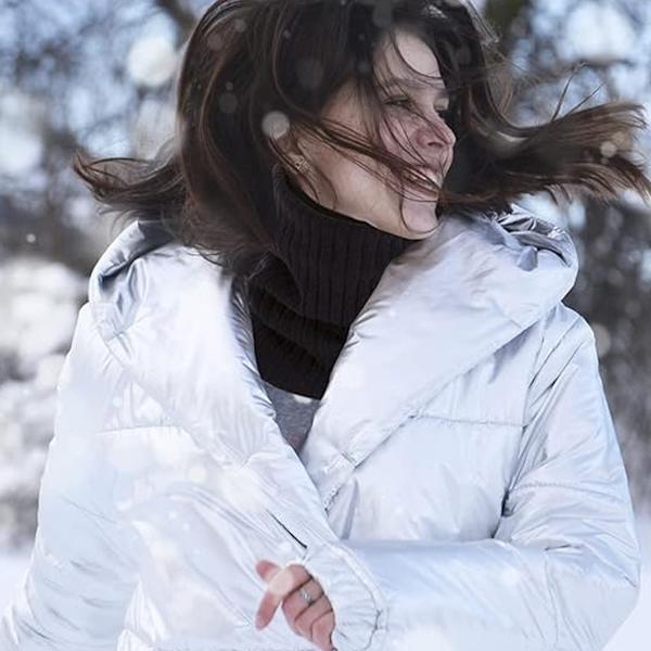 Vinterstrikket evighetsskjerf med polarfleece halsvarmer for barn, jenter/gutter