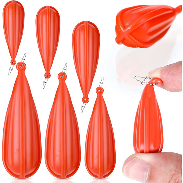 Fiskeövningspluggar Blandade storlekar Orange Bete Casting Övningsplugg För Barn Förbättra Castingfärdigheter (5g.7g.10g.12g.15g.20g)(orange )(6st)