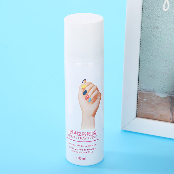Manicure Neglelaksspray Base Coat Hurtigttørrende Spraying Nem Vask Neglespray 60ml Sort