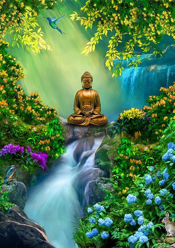 30x40cm 5D DIY Diamantmålning Full, Buddha Staty Serie#K, DIY D