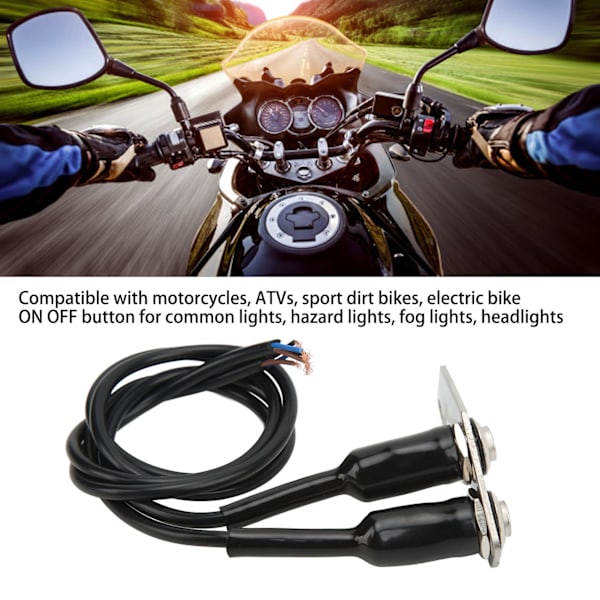 LED Motorsykkel Styreswitch Hodelykt Tåkelys PÅ AV Bryterknapp med Brakett Rustfritt Stål for El-sykkel Rød Lys Høyre Hånd