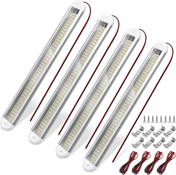 4-pack (Vit) 12V LED Van Interiörbelysning Kit 120 LEDs Strip Li