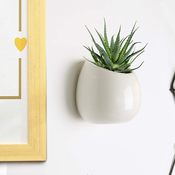 Minimalistisk Design Keramiska Väggkrukor För Hemmakontor, Högglansig Finish, Utan Dräneringshål, Multifunktionell Kruka För Luftväxter, Krukväxter