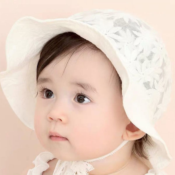 Bob solhatt baby fiskehatt med bred brätte solhatt flickor justerbar bomull hatt UV-skydd sommarhatt för barn
