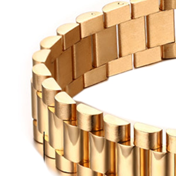 Gylden Linkkæde Armbånd Dekoration Moderigtig Enkel Geometrisk Form Tyk Link Armbånd Guld