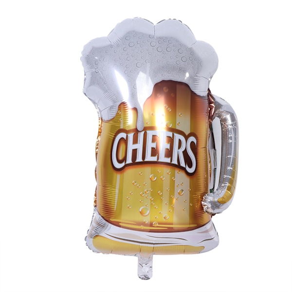 Aluminiumfolie-kopp "Cheers" Ballong Bryllup Bursdagsfest Dekorasjon (Øl)