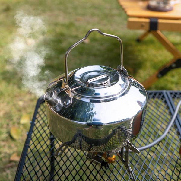 Bærbar Campingkedel 1L Rustfrit Aluminium til Kaffe og Te