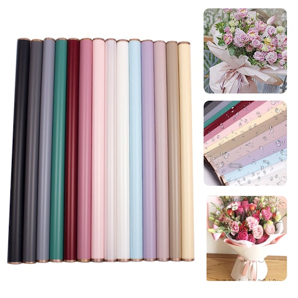 20 ark vattentätt blommigt inslagpapper ark färska blommor bukett presentförpackning inslagpapper ark