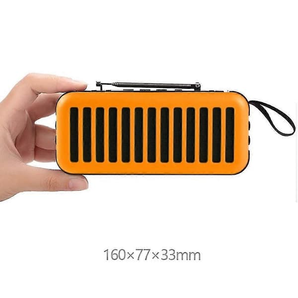 Aurinkokennoradio Kannettava Bluetooth-kaiutin Ulkokäyttöön Taskulamppu Tukee Korttia/u-levyä/fm Oranssi